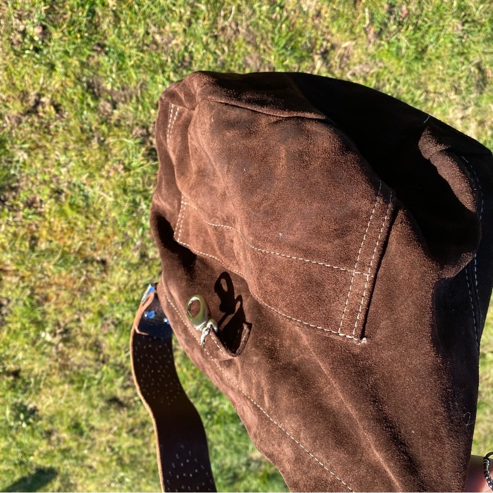 Tylie Malibu Rocker Brown Suede Rhinestone Shoulder Bag - Picture 6 of 9